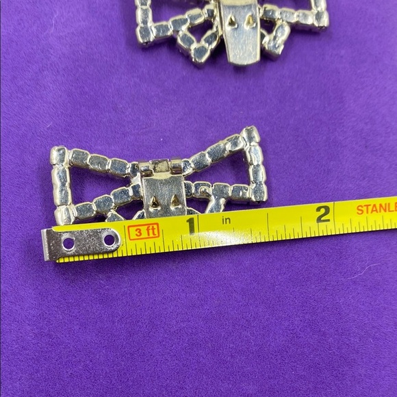 💛 Vintage Bluette Sparkling Bow Shoe Clips - Picture 4 of 5